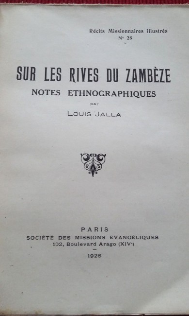 Louis Jalla Sur les rives du Zambeze. Notes ethnographiques Softcovers; Collation complete - 160 - Image 4 of 4