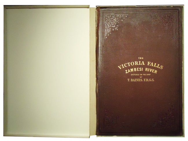 Baines (Thomas) THE VICTORIA FALLS ZAMBESI RIVER Tinted lithographic title page, 8 pages of letter - Image 3 of 4