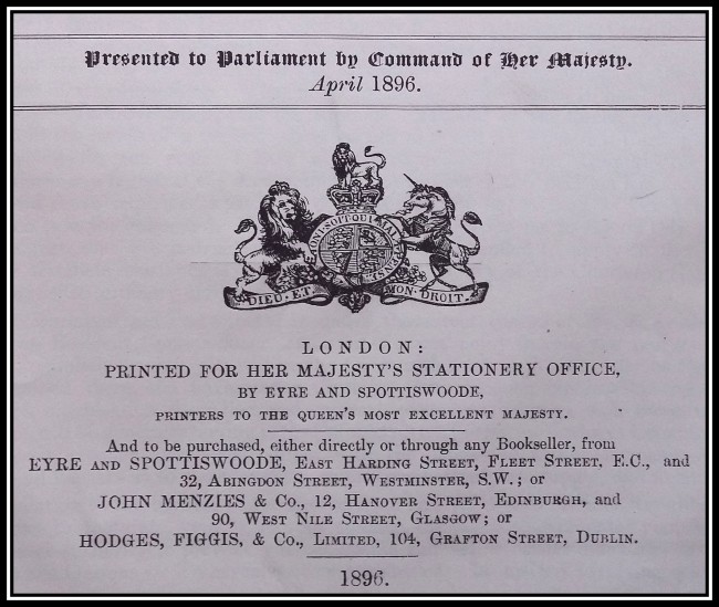 Her Majesty's Stationery Office South Africa. Instructions Issued to Colonel Sir R.E.R. Martin,