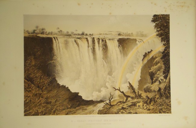 Baines (Thomas) THE VICTORIA FALLS ZAMBESI RIVER Tinted lithographic title page, 8 pages of letter