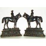 Jameson Raid. A PAIR OF PERIOD CAST IRON FIGURES OF DR. JIM ON HORSEBACK Figures of Dr. Leander