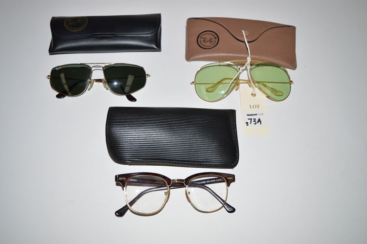Bausch & Lomb for Ray-Ban: two pairs of of vintage sunglasses; and a pair of spectacles,