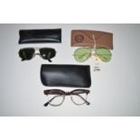 Bausch & Lomb for Ray-Ban: two pairs of of vintage sunglasses; and a pair of spectacles,
