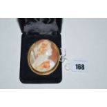 A 19th Century carved shell cameo depicting Maenad,