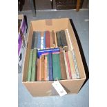 A box of local books,