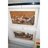 Limited edition signed lithographs - "Durham" and "Newcastle upon Tyne", after Norman Wade, signed,