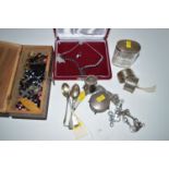 A quantity of silver items,