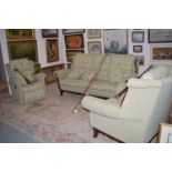 A Downs Furniture three piece sitting room suite,