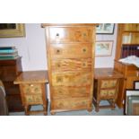 Barker & Stonehouse bedroom furniture, mahogany with walnut veneered panels,