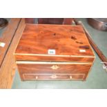 A late 19th Century inlaid figured mahogany work box,