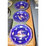 A collection of ten pieces of Maling 'Viking Boat' lustre ware china,