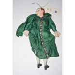 An early 20th Century  European carved wooden theatrical doll,