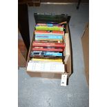 A box of books on music, including: Deadman's Blues; Dictionary of Composers; Lost Chords; etc.