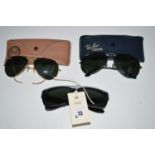Bausch & Lomb  for Ray-Ban: two pairs of vintage aviator sunglasses,