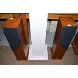 A pair of Castle Kendal floor standing speakers, in yew wood cases.