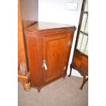 An early 20th Century mahogany corner cabinet (lower half),