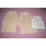 Two fawn Aquascutum duffel coats, size 12 and 14; together with an Aquascutum gilet, size 12.