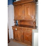 A late 19th/early 20th Century walnut buffet cupboard,