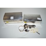 Two silver-mounted cigarette boxes,