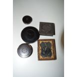 Two ambrotype photographs, one of a lady,