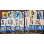 Italeri 1/72 scale model kits, all aircraft, No's 101, 111, 112, 132, 141, 146, 153, 156.