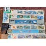 Hasegawa 1/72 scale model kits of aircraft.