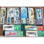 Fujimi 1/72 scale model kits, various military aircraft.