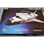 A Revell 1/72 scale Challenger Spaceshuttle, boxed.