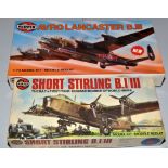 Two Airfix 1/72 scale model kits, Short Stirling B.I/.III; and Series-8 Avro Lancaster B.