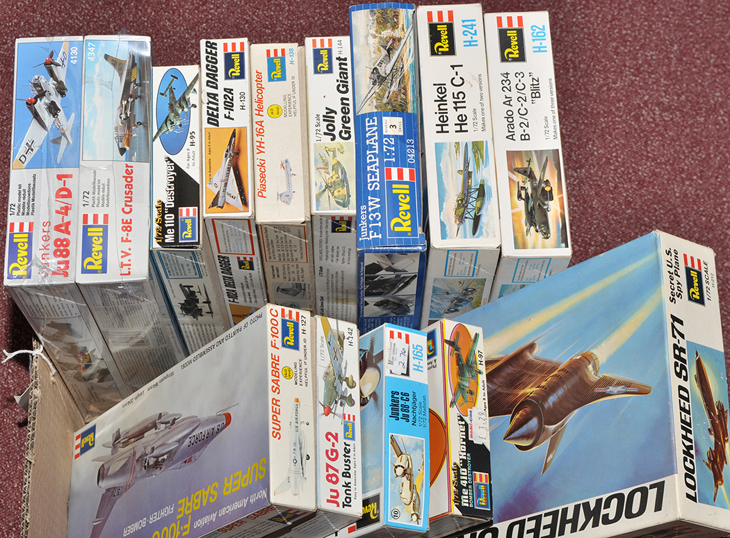 Revell 1/72 scale model kits of aeroplanes and helicopters.