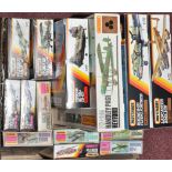 Matchbox 1/72 scale model kits, various sizes, mainly military aircraft and helicopters.