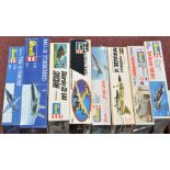 Revell 1/72 scale model kits, all aircraft No's 3444, 4333, 4365, 4377, 4383, 4403, H-225, H-258.