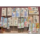 Airfix 1/72 scale model kits, mainly aeroplanes, helicopters and cars.