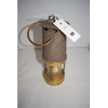 A Patterson of Newcastle upon Tyne Type B7 miner's lamp, steel bonnet,