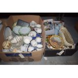 A collection of miscellaneous decorative ceramics and sundries, in two boxes.