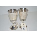 A pair of silver goblets, by Deakin & Francis, Birmingham 1975 (some dents).