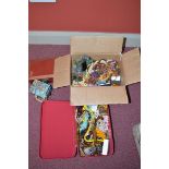 A large quantity of costume jewellery, mainly necklaces, a hair comb; and jewellery boxes.