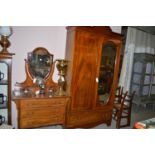 An Edwardian inlaid mahogany bedroom suite, with boxwood stringing and satinwood crossbanding,