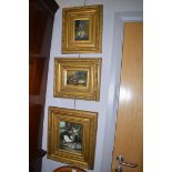 Oil paintings - Studies of chickens and ducks; together with a still-life, by N. Winston, signed.