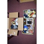 A quantity of costume jewellery in various boxes; together with jewellery boxes.