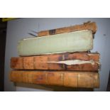 Four distressed 19th century leather bound volumes comprising; single volume Waverley Novel,