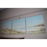 Colour prints - Cullercoats Bay, after Anthony Wallerton, triptych.