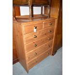 A pine chest of two short and four long drawers; together with a pine desk fitted four drawers.