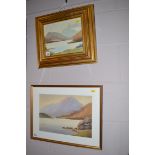 Watercolours - "Buttermere" and "Elterwater and Langdale Pikes", by Cecil Ross Wheatley, one signed.