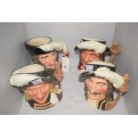 Four large modern Royal Doulton character jugs 'The Musketeers': comprising: 'Aramis'; 'Athos',