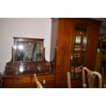 An Edwardian inlaid mahogany two-piece bedroom suite,