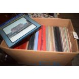 A box of classical LP's and box sets, including: The Baroque Eras; Mozart; Debussy; etc.