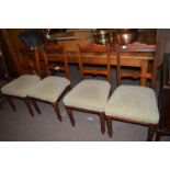 Four stained wood occasional chairs.