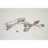 A set of six silver teaspoons, by Mappin & Webb,