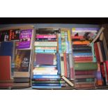 Three boxes of assorted books including: "Crimes Of Passion", "Precious Victims",